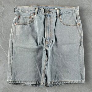 Levis 505 Denim Shorts Mens 36 Blue Y2K Baggy Regular Skater Grunge Hip Hop Jort